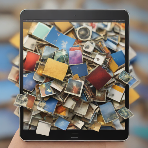 Tablet overflowing with files